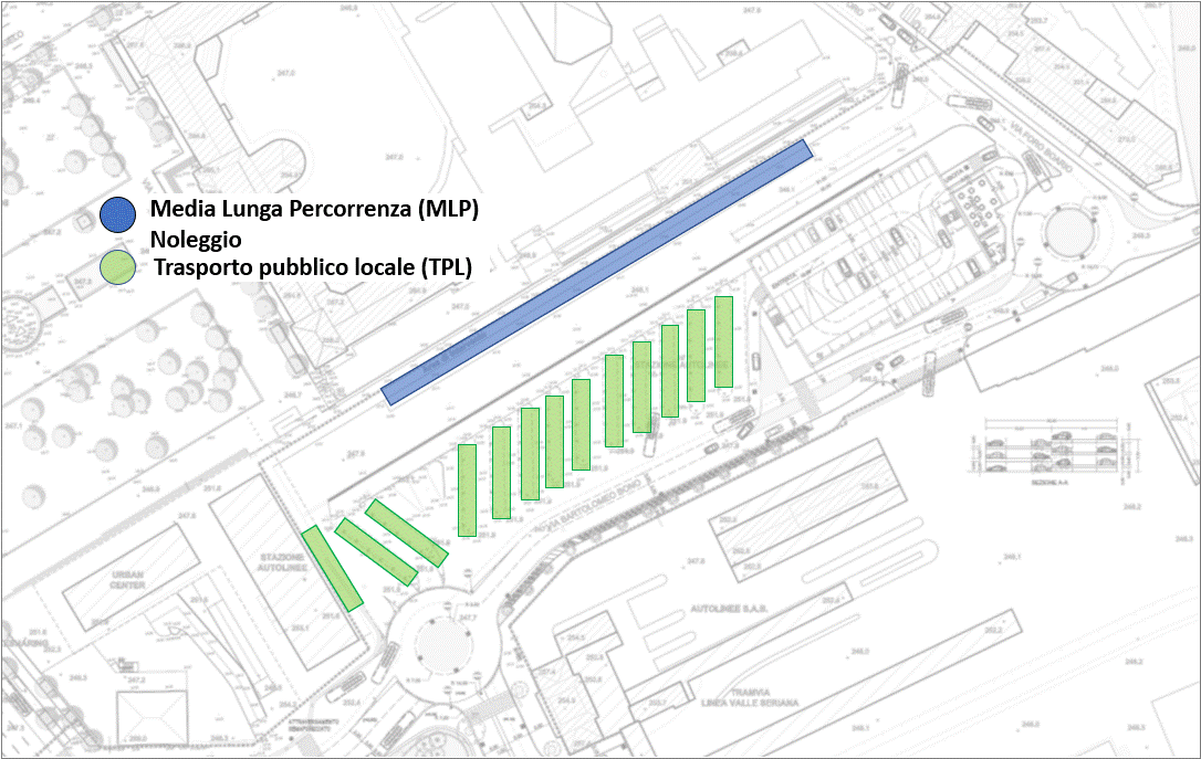 Mappa stazione - stalli bus